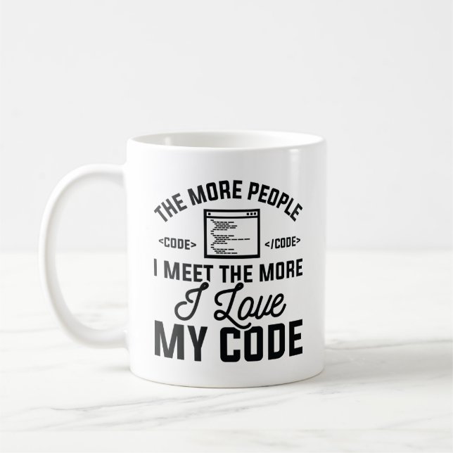 I Liebe Mein Code Kaffeetasse (Links)
