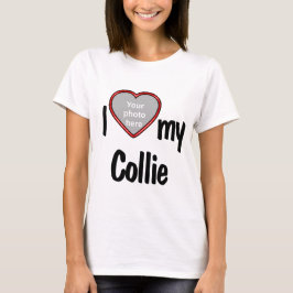 I Liebe Mein Collie Niedliches Rotes Herz Foto Rah T-Shirt