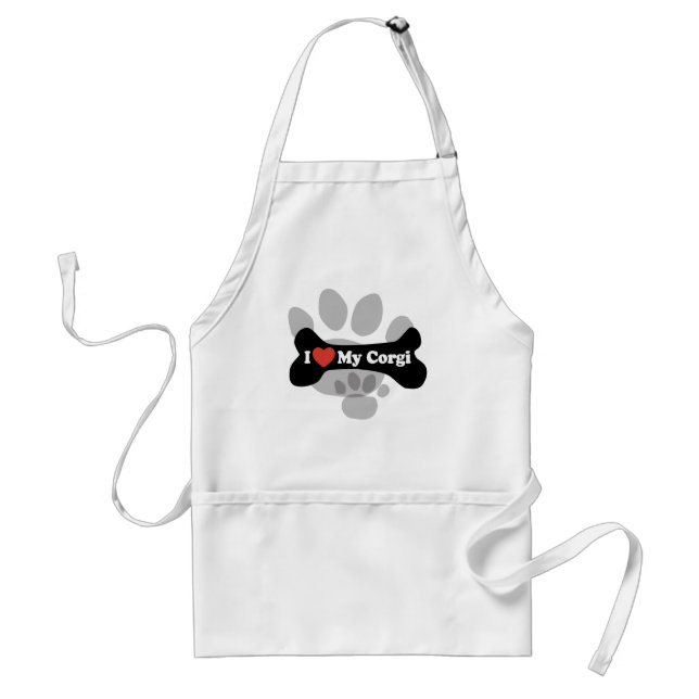 I Liebe mein Corgi - Hundeknochen Schürze (Vorne)