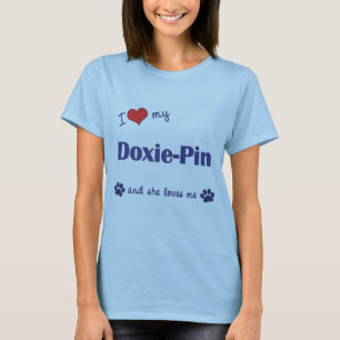 I Liebe mein Dackel-Button (weiblicher Hund) T-Shirt