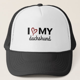 I Liebe Mein Dackel Hut (schwarz) Truckerkappe