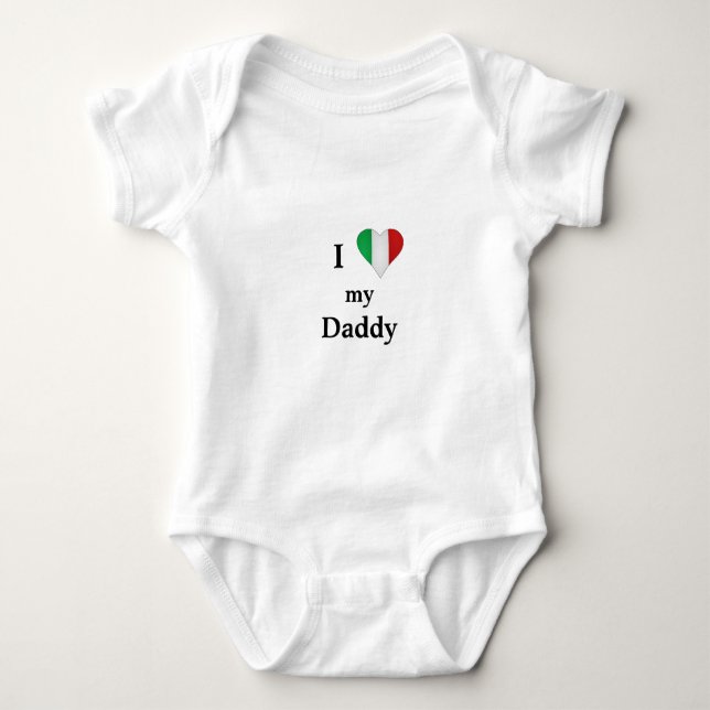 I Liebe Mein Daddy Italy Heart Baby Bodysuit Baby Strampler (Vorderseite)