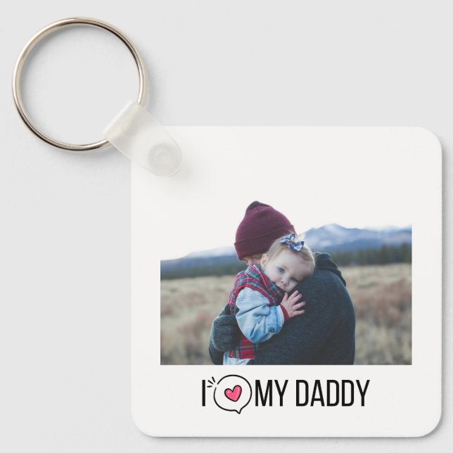 I LIEBE MEIN DADDY SCHLÜSSELANHÄNGER 2 FOTO CUSTOM (Vorderseite)