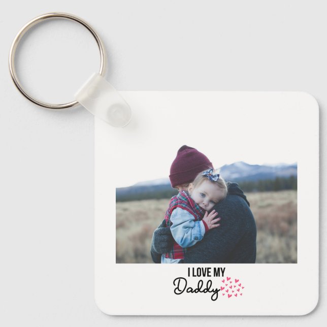 I LIEBE MEIN DADDY SCHLÜSSELANHÄNGER 2 FOTO CUSTOM (Vorderseite)