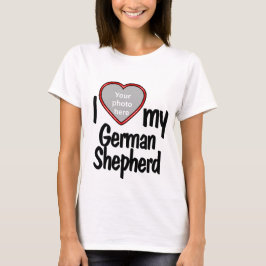 I Liebe Mein Deutscher Hirte Niedliches Herz Foto T-Shirt