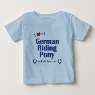 I Liebe mein deutsches Reitpony (weibliches Pony) Baby T-shirt