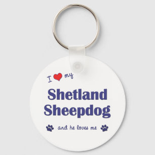 I Liebe mein die Shetlandinseln-Schäferhund Schlüsselanhänger