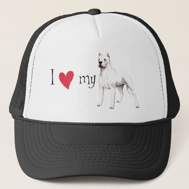 I Liebe mein Dogo Argentino Truckerkappe (Vorderseite)