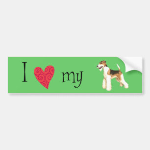 I Liebe mein Drahtfox-Terrier Autoaufkleber
