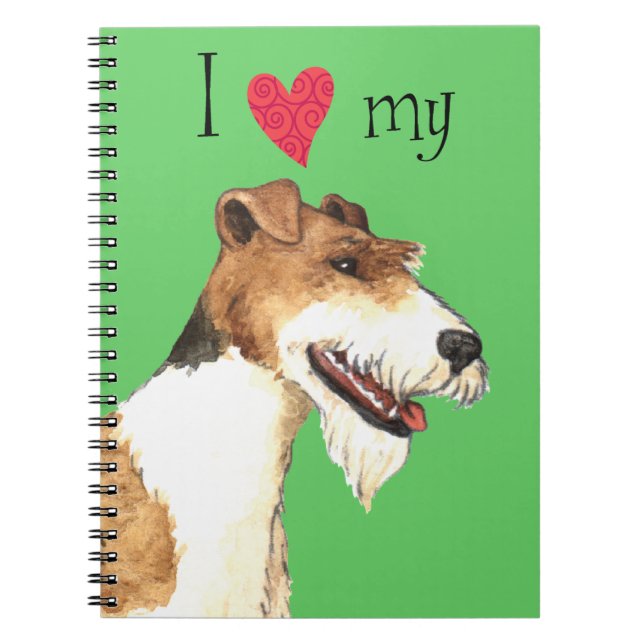 I Liebe mein Drahtfox-Terrier Notizblock (Vorderseite)