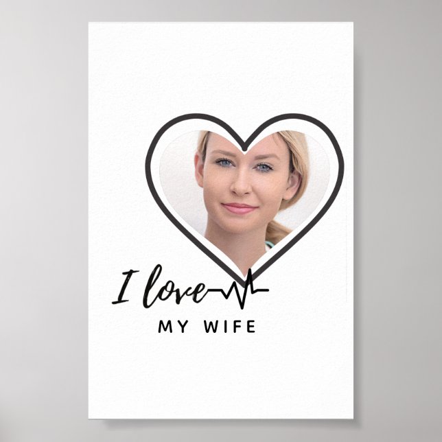 I Liebe Mein Ehefrau FOTO Geschenk - Bester Freund Poster (Vorne)