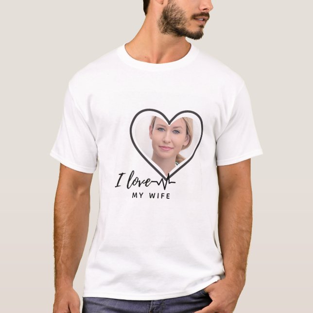 I Liebe Mein Ehefrau FOTO Geschenk - Bester Freund T-Shirt (Vorderseite)
