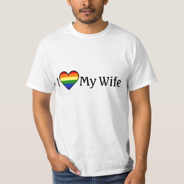 I Liebe mein Ehefrau-lesbisches T-Shirt (Vorderseite)