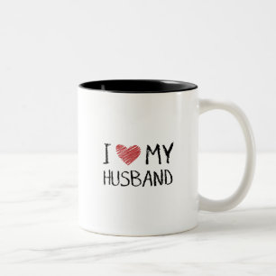 I Liebe mein Ehemann Zweifarbige Tasse