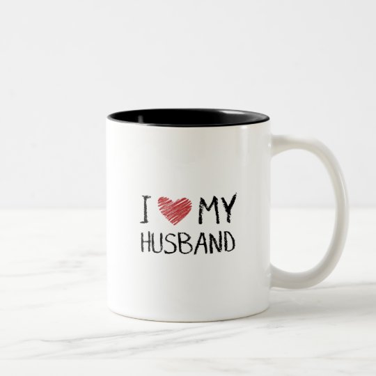 I Liebe mein Ehemann Zweifarbige Tasse