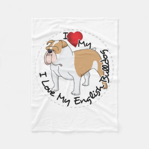 I Liebe mein englischer Bulldoggen-Hund Fleecedecke