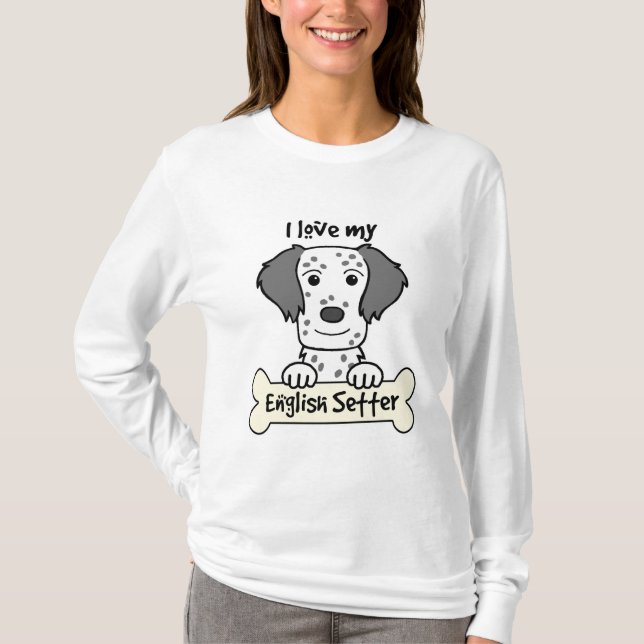 I Liebe mein englischer Setzer T-Shirt (Vorderseite)