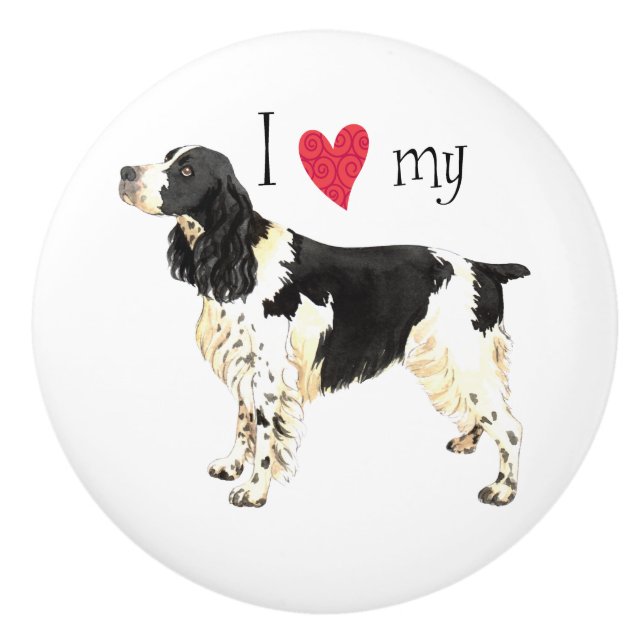I Liebe mein englischer SpringerSpaniel Keramikknauf (Vorderseite)
