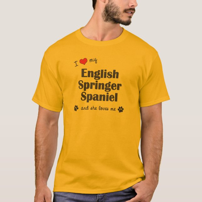 I Liebe mein englischer SpringerSpaniel T-Shirt (Vorderseite)