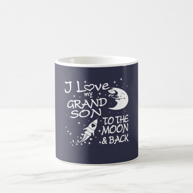 I Liebe mein Enkel zum Mond und zur Rückseite Kaffeetasse (Mittel)
