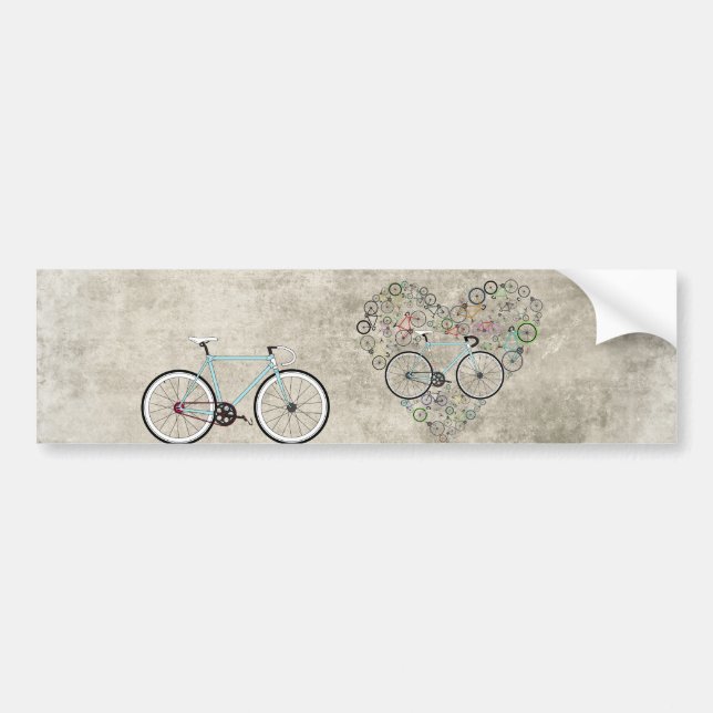 I Liebe mein Fahrrad Autoaufkleber (Vorne)