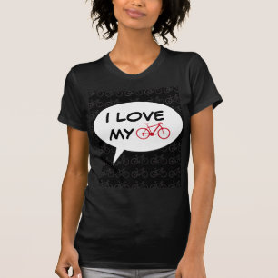 I Liebe mein Fahrrad Cartoon T-Shirt