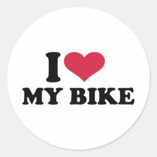 I Liebe mein Fahrrad Fahrrad Runder Aufkleber