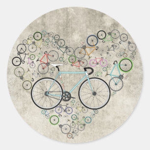 I Liebe mein Fahrrad Runder Aufkleber