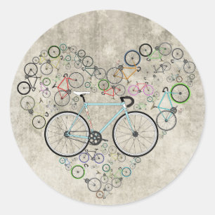 I Liebe mein Fahrrad Runder Aufkleber