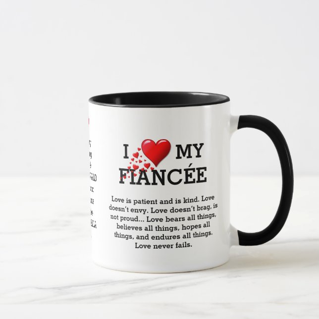 I LIEBE MEIN FIANCÉE Custom Christlich Tasse (Rechts)