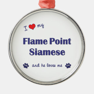 I Liebe mein Flammen-Punkt siamesisch (männliche Ornament Aus Metall