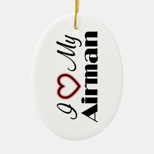 I Liebe mein Flieger Keramik Ornament (Vorne)