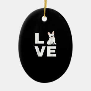 I Liebe mein französisches Bulldoghundgeschenk Keramik Ornament