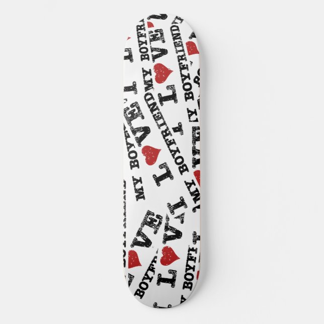 I Liebe mein Freund-AutoaufkleberSkateboard Skateboard (Vorderseite)