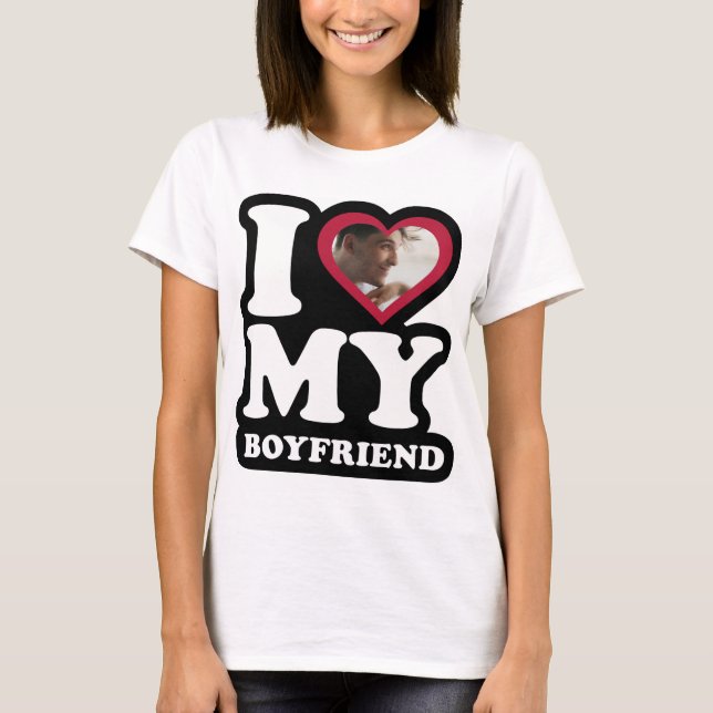 I Liebe Mein Freund - Benutzerdefiniertes Foto Per T-Shirt (Vorderseite)