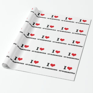 I Liebe mein Friseur Geschenkpapier