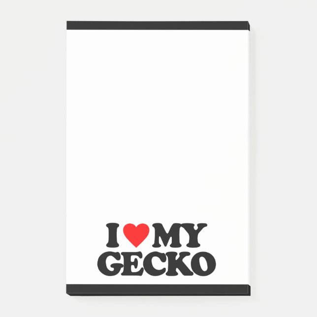 I LIEBE MEIN GECKO POST-IT KLEBEZETTEL (Vorderseite)
