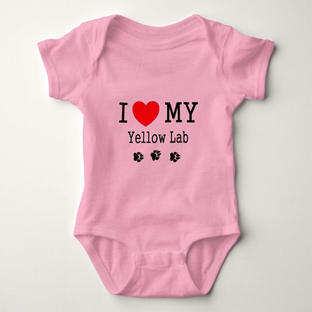 I Liebe mein gelber Labrador Baby Strampler (Vorderseite)