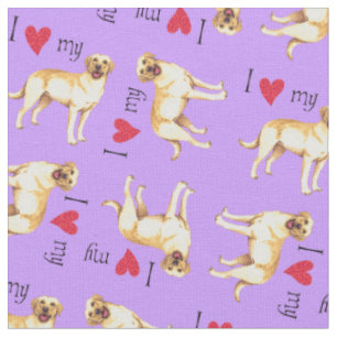 I Liebe mein gelber Labrador Stoff