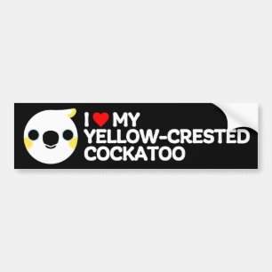 I LIEBE MEIN GELBKRESTER COCKATOO AUTOAUFKLEBER