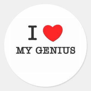 I Liebe mein Genie Runder Aufkleber