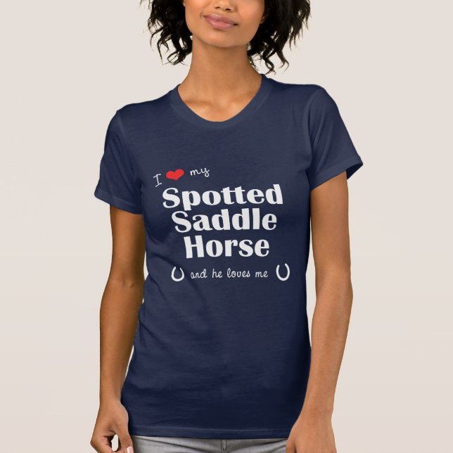 I Liebe mein gepunktetes Sattel-Pferd (männliches T-Shirt (Vorderseite)