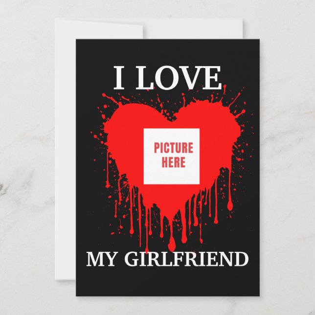 I LIEBE MEIN GIRLFRIEND CUSTOM VALENTINSTAG EINLADUNG (Vorderseite)