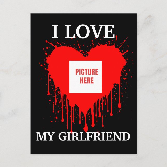 I LIEBE MEIN GIRLFRIEND CUSTOM VALENTINSTAG POSTKARTE (Vorderseite)