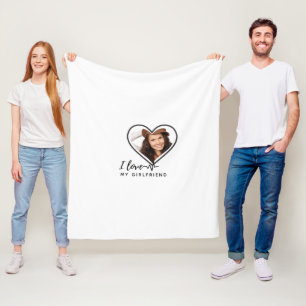 I LIEBE MEIN GIRLFRIEND Foto Geschenk Personalisie Fleecedecke