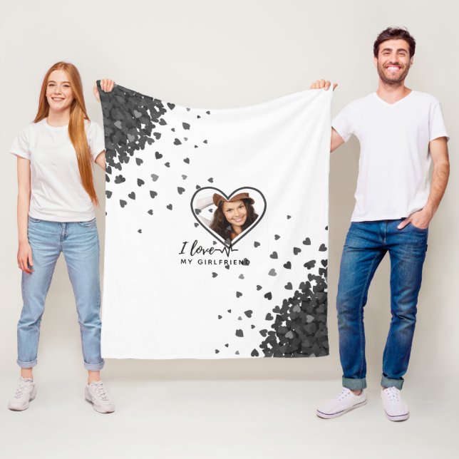 I LIEBE MEIN GIRLFRIEND Foto Geschenk Personalisie Fleecedecke (Beispiel)