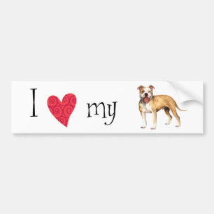 I Liebe mein Git Bull Terrier Autoaufkleber