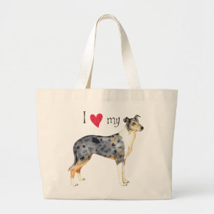 I Liebe mein glatter Collie Jumbo Stoffbeutel