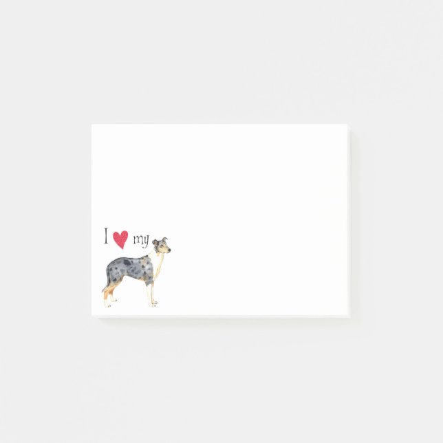 I Liebe mein glatter Collie Post-it Klebezettel (Vorderseite)