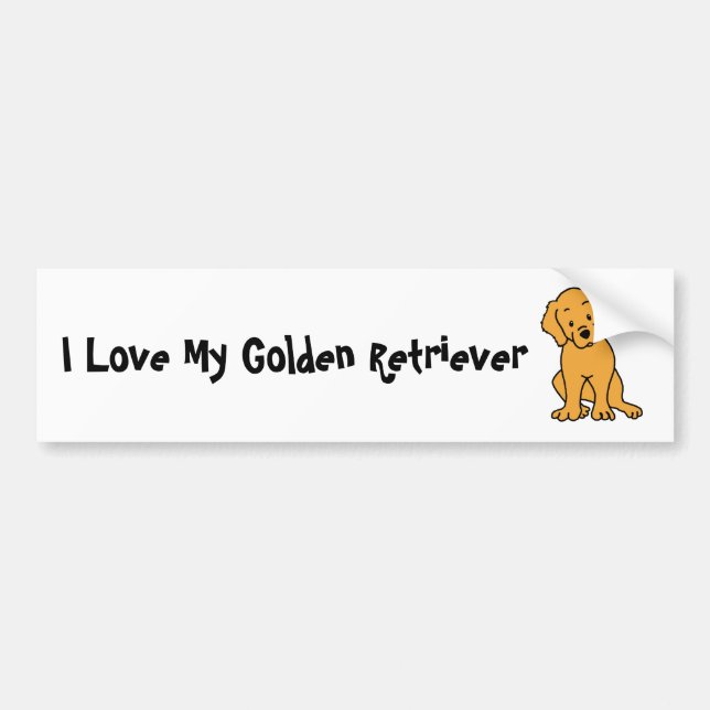 I Liebe mein goldener Retriever-Autoaufkleber Autoaufkleber (Vorne)